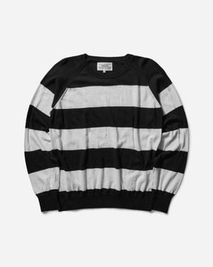PEEL & LIFT Damaged Stripe Jumper - Black