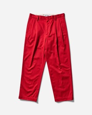 Wacko Maria Men S Double Pleated Chino Trousers - Red