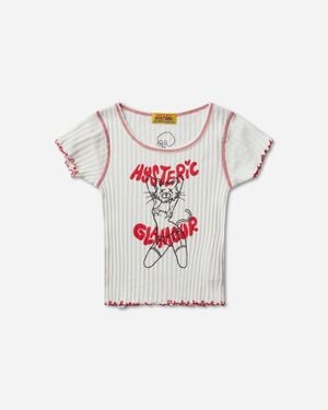Hysteric Glamour Women S Ivy Johnson Naughty Kitty T-shirt - White