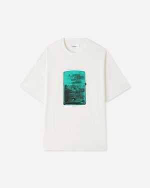 Oamc Peacemaker S Lighter T-Shirt Snow - Blue
