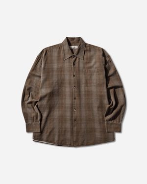 Our Legacy S Borrowed Shirt Dakota Flannel Check - Brown