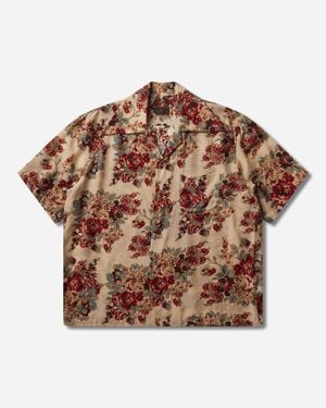Kapital S Silk Rayon Champetre Amaterasu Wrangle Collar Aloha Shirt Ecru - Brown
