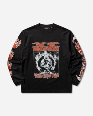 X-Large Men S Meditation Longsleeve T-shirt - Black