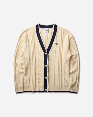 adidas S Cable Knit Cardigan Warm Vanilla - Natural
