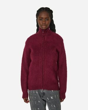 Needles Zipped Mohair Cardigan Bordeaux - Red
