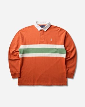 Polo Ralph Lauren Big Fit Striped Jersey Rugby Shirt Solar Sky Multi - Orange