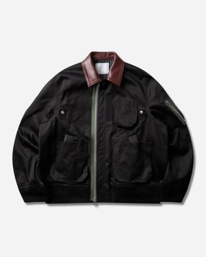 Sacai S Cotton Chino Blouson - Black