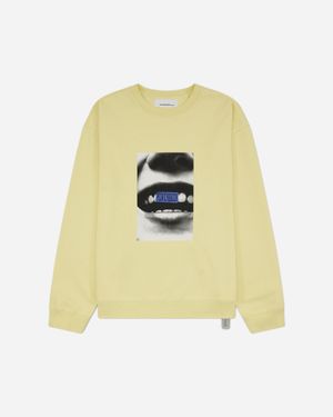 Oamc Peacemaker S Smile Print Print Loose Fit Crewneck Sweatshirt Light - White