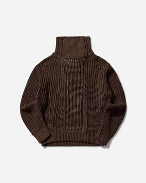 Cav Empt Men S Twill Back Side Knit Jumper - Brown