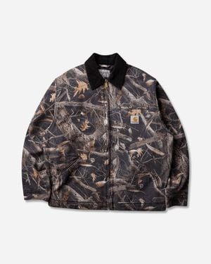 Carhartt Og Detroit Jacket Camo Feather Tree (Heavy Stone Wash) - Grey