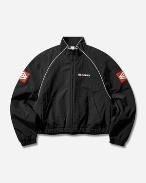 Protocol Index Exaggerated Shoulder Track Jacket - Black