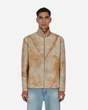 Guess Leather Sherpa Jacket - Natural