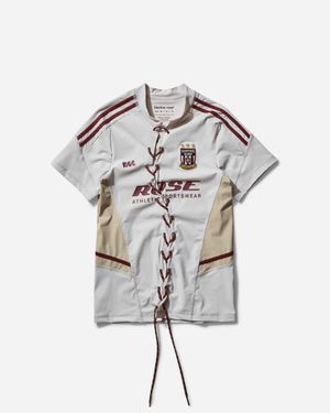Martine Rose Women S Lace Up Football Top / Burgundy - Grey
