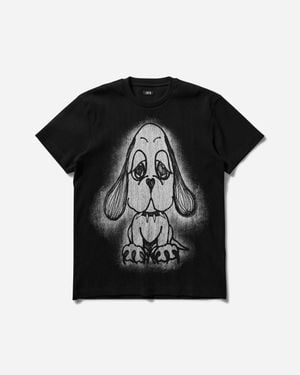 Chio S Heart Eye Pup Ribbed T-Shirt - Black