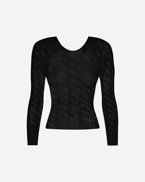 R & M Leathers S Lust Longsleeve Top - Black