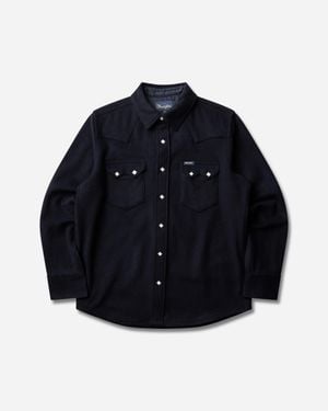 Wrangler S Bell Regular Wool Western Shirt Dark - Blue