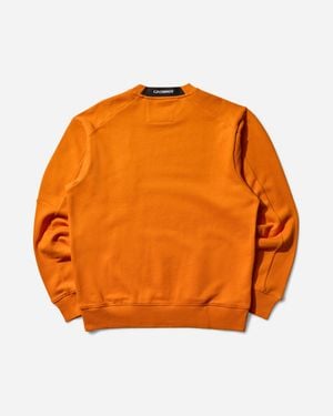 C.P. Company Men S Diagonal Raised Fleece Crewneck Sweatshirt Russet - Orange