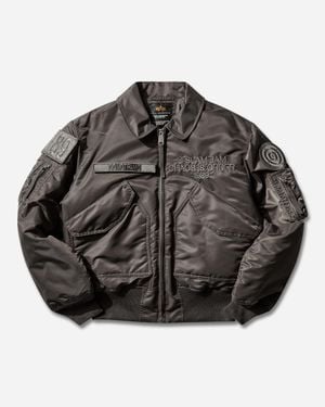 Alpha Industries Slam Jam Cwu-45 Heritage Bomber Jacket Rep Grey - Black