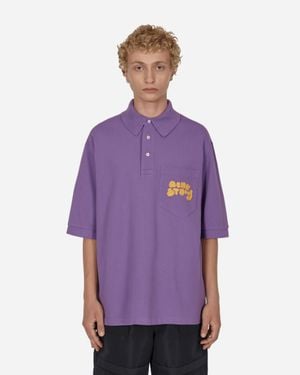 Acne Studios Bubble Logo Polo T-Shirt - Purple