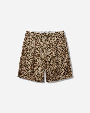 Wacko Maria S Dickies Leopard Pleated Short Pants (Type-2) - Natural
