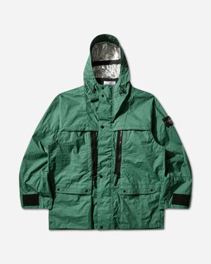Stone Island S Metal Lamina Ripstop Heat Reactive Hooded Jacket Malachite - Green