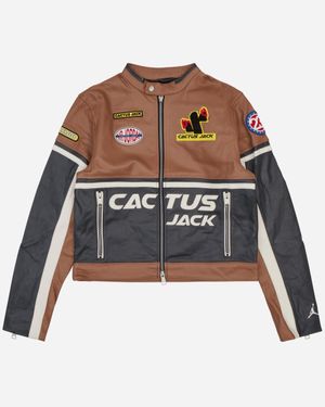 Nike Travis Scott Wmns Leather Jacket Archaeo Brown / Dark Smoke Gray - Multicolor