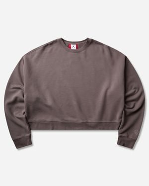 Nike Men S In1house Crop Crewneck Sweatshirt Cave Stone - Brown