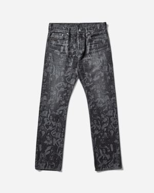 Hysteric Glamour Slam Jam Hysteric Angels Screen Print Denim Trousers - Grey