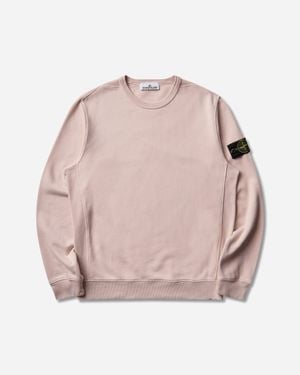 Stone Island Organic Cotton Fleece Crewneck Sweatshirt Antique Rose - Pink