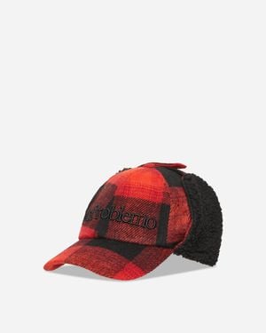 No Problemo Plaid Flap Cap - Red