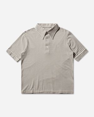 MM6 by Maison Margiela Men S Striped Polo Shirt / Off White - Grey