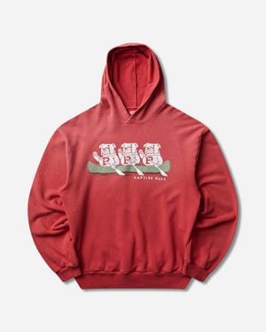 Kapital Men S Swt Knit Hoodie (p Bulldog) - Red