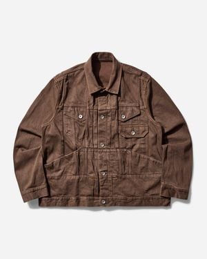 Sacai Men S Denim Jacket - Brown