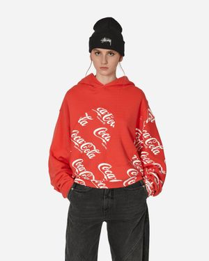 ERL Coca-Cola Swirl Hooded Sweatshirt - Red