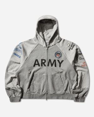 Protocol Index Reconstructed Zip Hoodie Melange - Grey