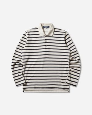 Junya Watanabe Men S Striped Longsleeve Polo Natural / Navy - White