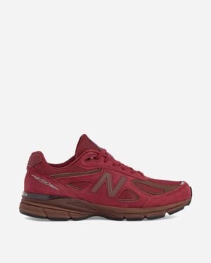 New Balance Made In Usa 990v4 Sneakers Monarch Burgundy / Pumpernickel / Black - Red