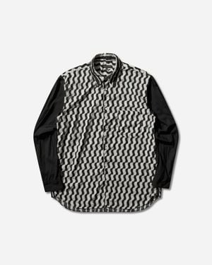 Comme des Garçons S Mixed Pattern Longsleeve Shirt - Black