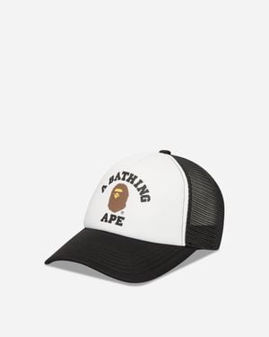 A Bathing Ape College Mesh Cap - White