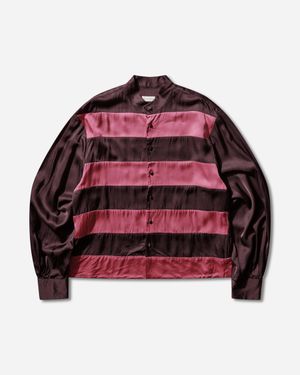 Dries Van Noten Men S Striped Viscose Shirt Fuchsia - Red