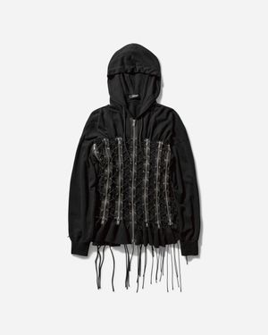 Undercover Women S Corset Zip Hoodie - Black