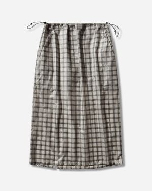 ROA Women S Nia See Through Printed Check Mid Skirt - Gray