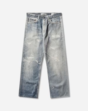 Our Legacy Men S Third Cut Jeans Digital Denim Print - Blue
