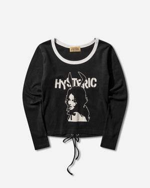 Hysteric Glamour S Bunny Girl Lace-Up Baby T-Shirt - Black