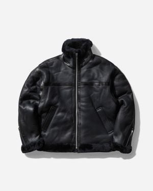 Cav Empt S Sheepskin Bomber Jacket - Black