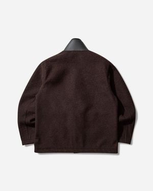 Stone Island S Marina Shell-Trimmed Brushed Wool Jacket Mahogany - Brown