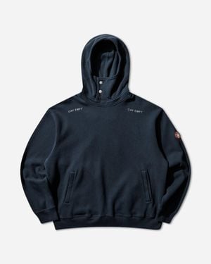 Cav Empt Men S Neck Snap Dbl Knit Hoodie Navy - Blue