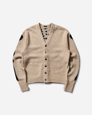 Kapital Men S 5g Wool Bone Short Cardigan Ecru - Natural