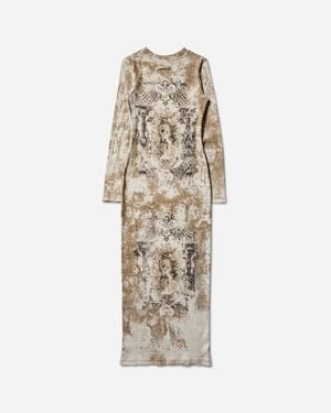 Jean Paul Gaultier Women S Médaillon Long Dress Light Beige - White