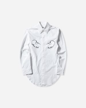 Jean Paul Gaultier Women S Oversized Printed Shirt - White